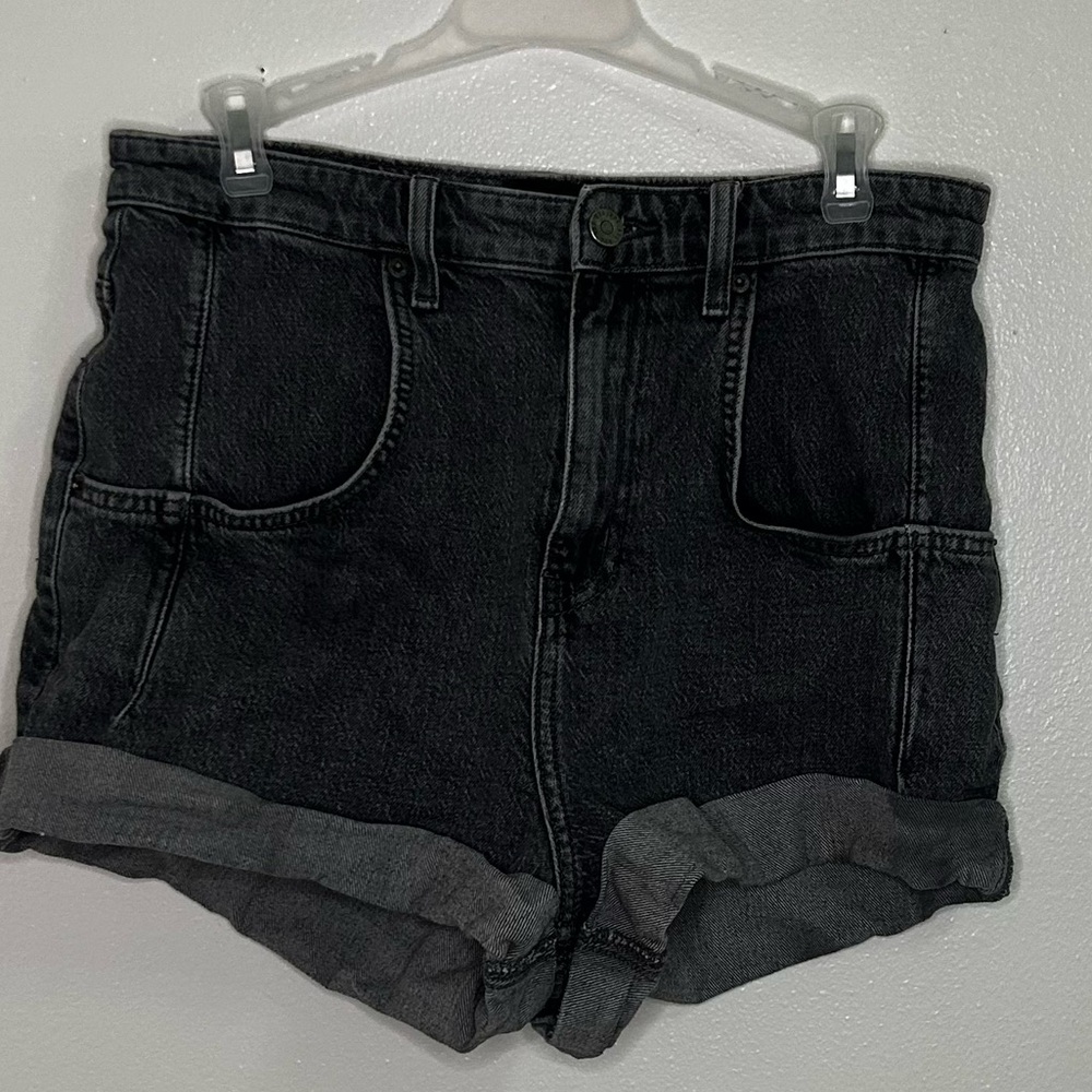 BDG high waisted black denim shorts